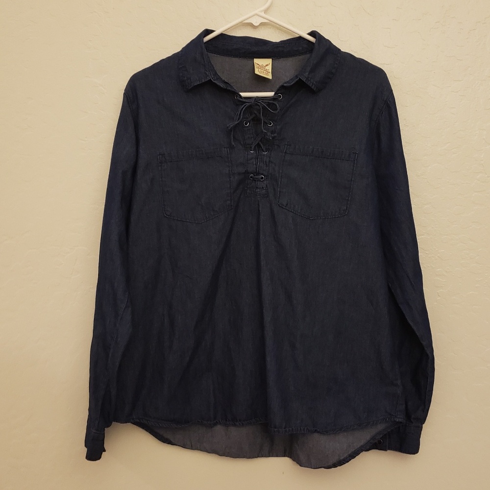Denim Long Sleeve Top